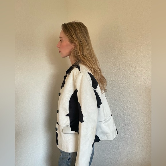 Vista Alegre Jackets & Blazers - VINTAGE COWPRINT DEADSTOCK LEATHER BLAZER